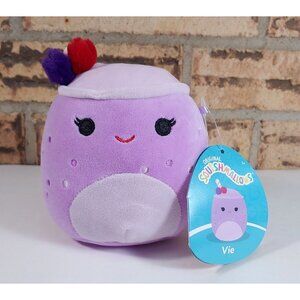 Vie - 5in. Stuffed/Plush Squishmallows Berry Smoothie - Purple/White Breakfast